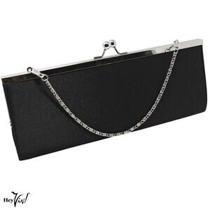 Black Cocktail Evening Bag Clutch Purse Slim Style Bijoux Terner 11x4 - Hey Viv